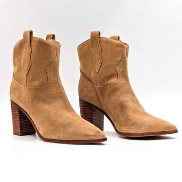 Schutz Women South Sand Suede Western Cowboy Poin… - image 1