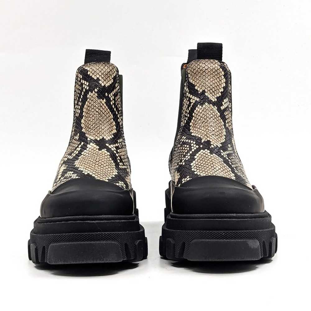 Ganni Women Leather Snake Print Platform Chelsea … - image 2