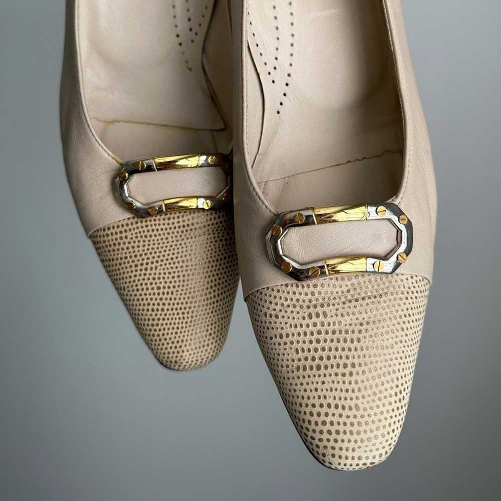 Vintage Bally Napa Flex Embellished Tan Heels Siz… - image 4