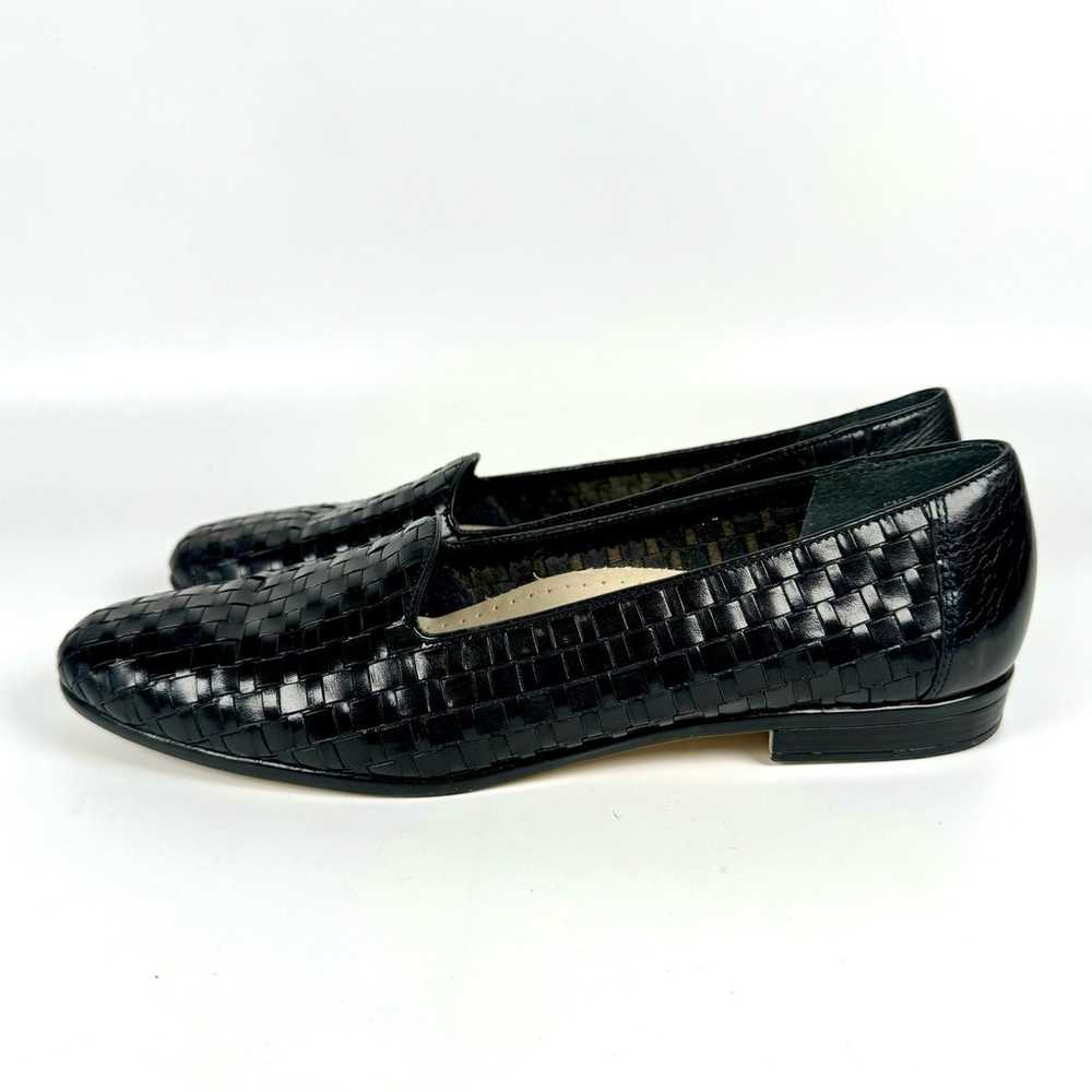 Trotters LIZ Black Weave Woven Leather Loafer Fla… - image 2