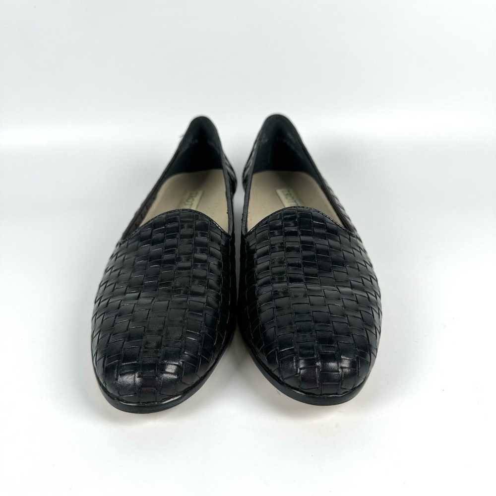 Trotters LIZ Black Weave Woven Leather Loafer Fla… - image 3