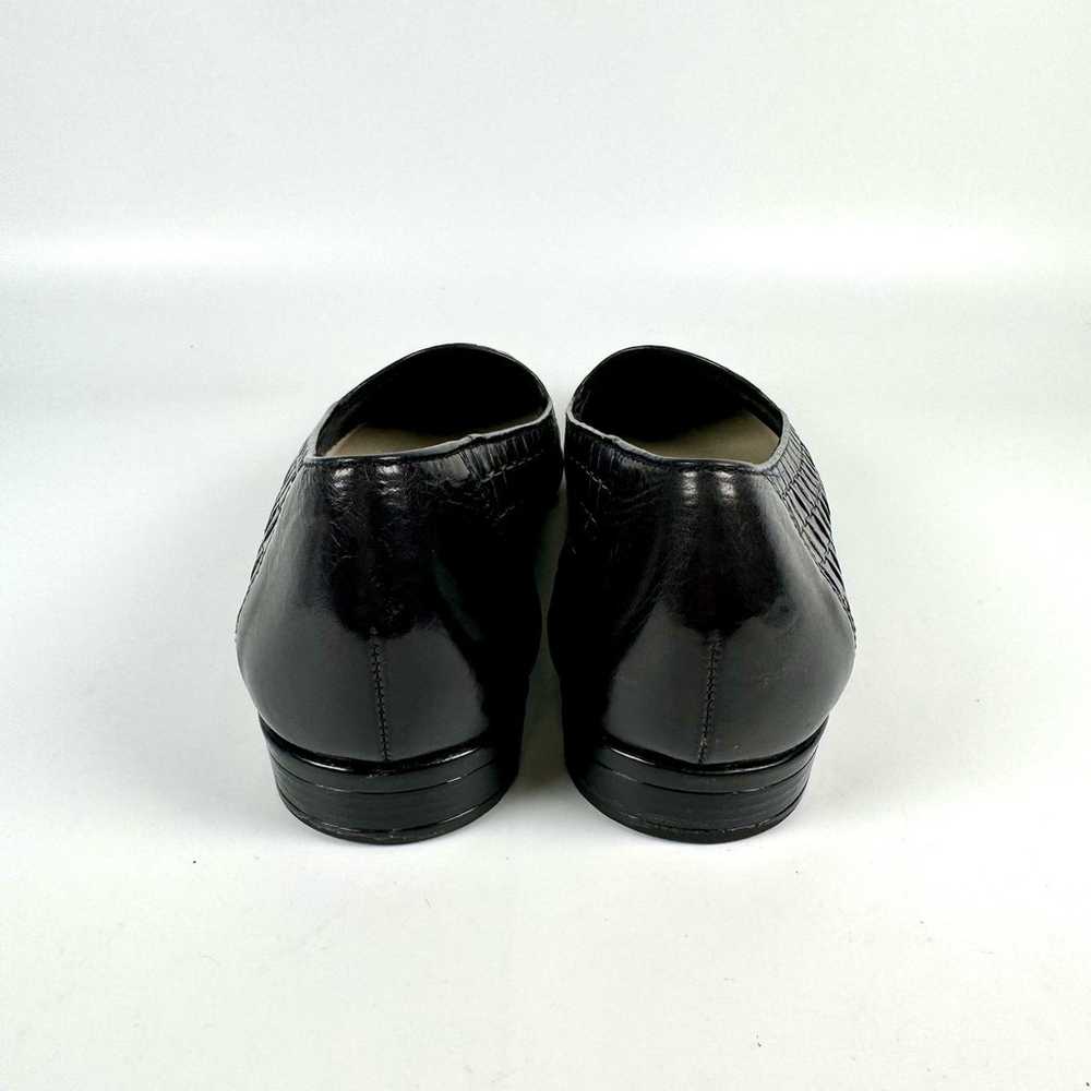 Trotters LIZ Black Weave Woven Leather Loafer Fla… - image 4