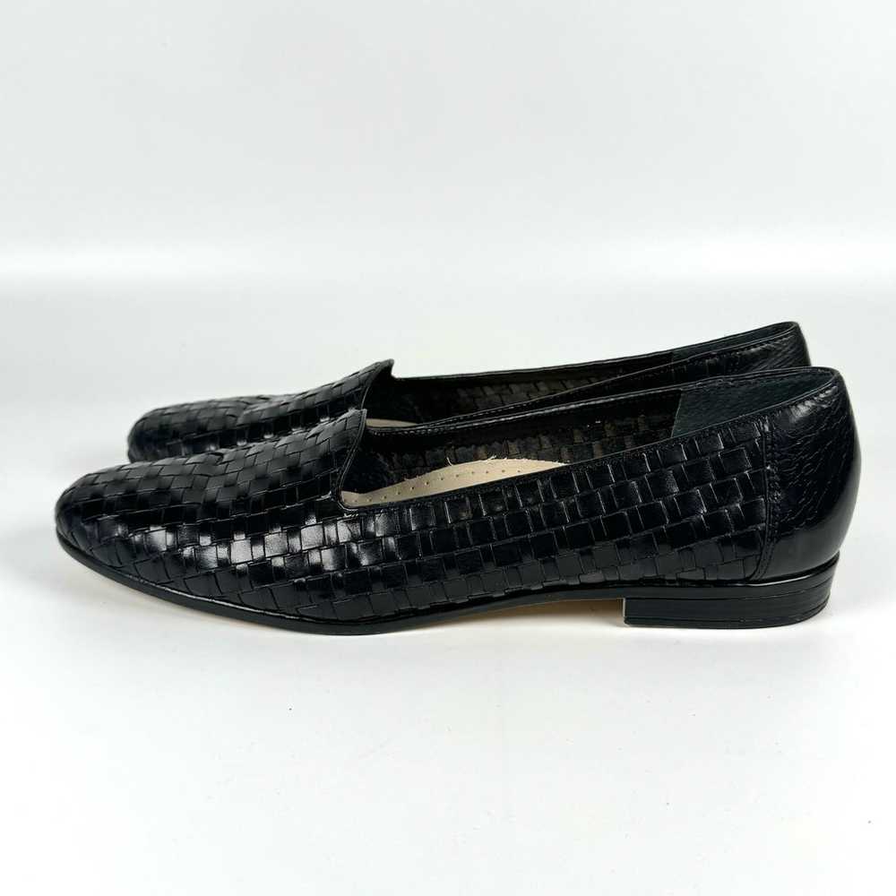 Trotters LIZ Black Weave Woven Leather Loafer Fla… - image 5