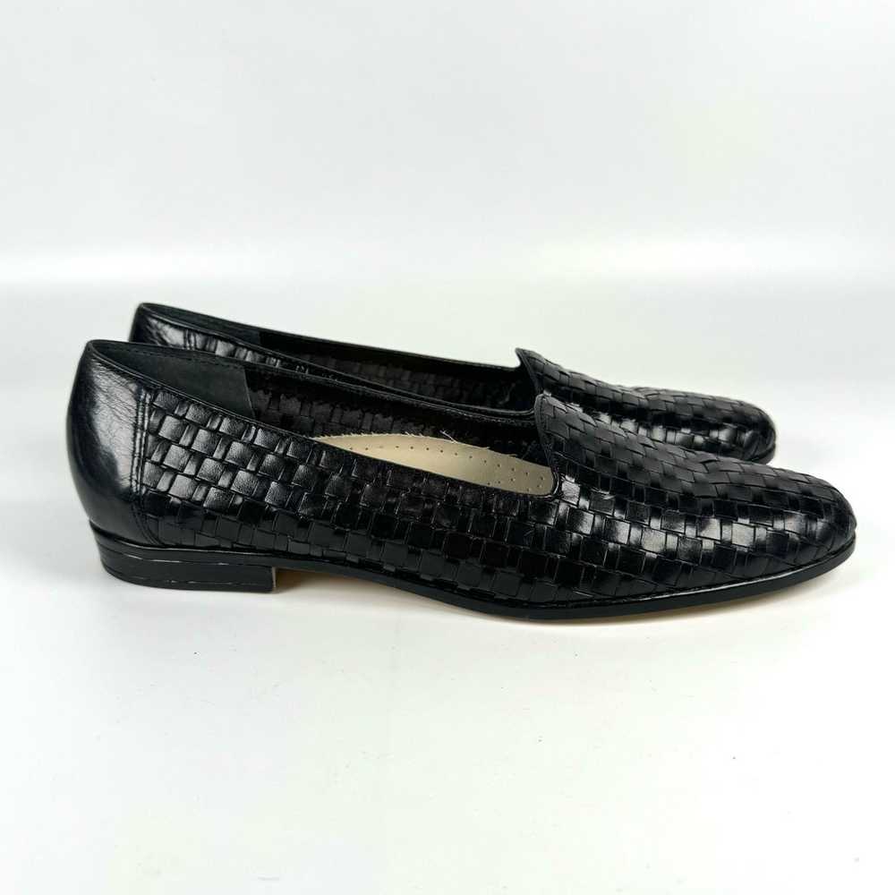 Trotters LIZ Black Weave Woven Leather Loafer Fla… - image 6