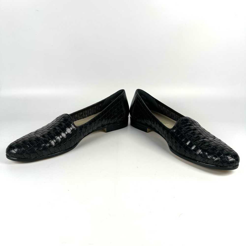 Trotters LIZ Black Weave Woven Leather Loafer Fla… - image 7