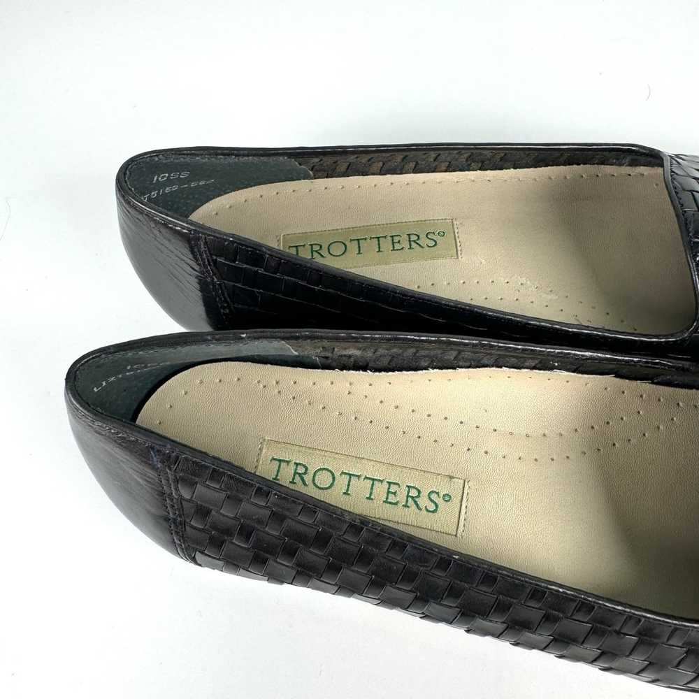 Trotters LIZ Black Weave Woven Leather Loafer Fla… - image 9