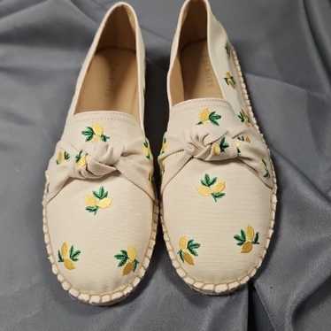 Talbots Izzy Cinched Cotton Embroidery Espadrille… - image 1