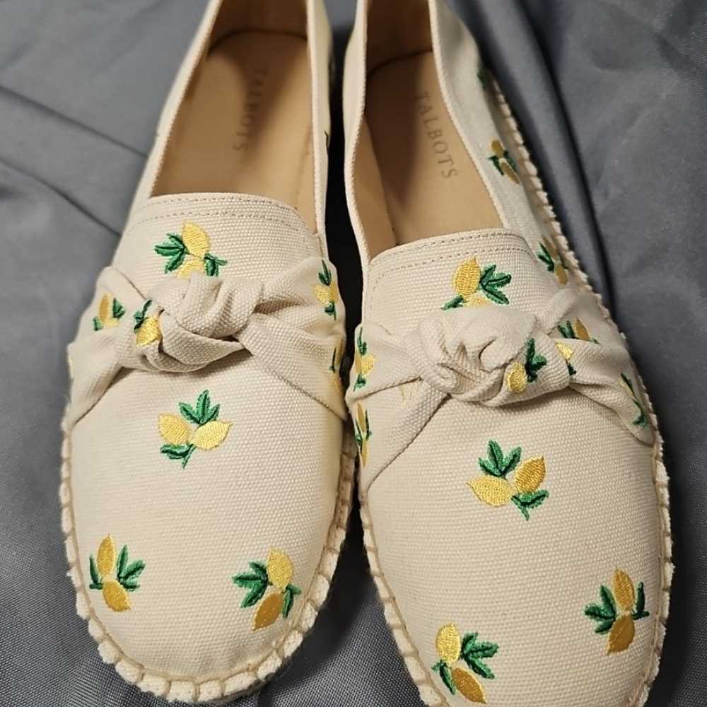 Talbots Izzy Cinched Cotton Embroidery Espadrille… - image 2