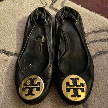 Tory Burch Flats with Gold Emblem