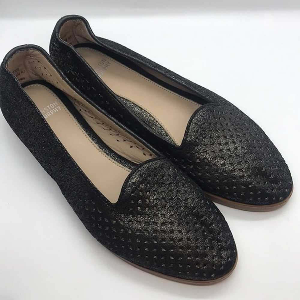 Johnston & Murphy Perforated Black Flats 6M - image 12