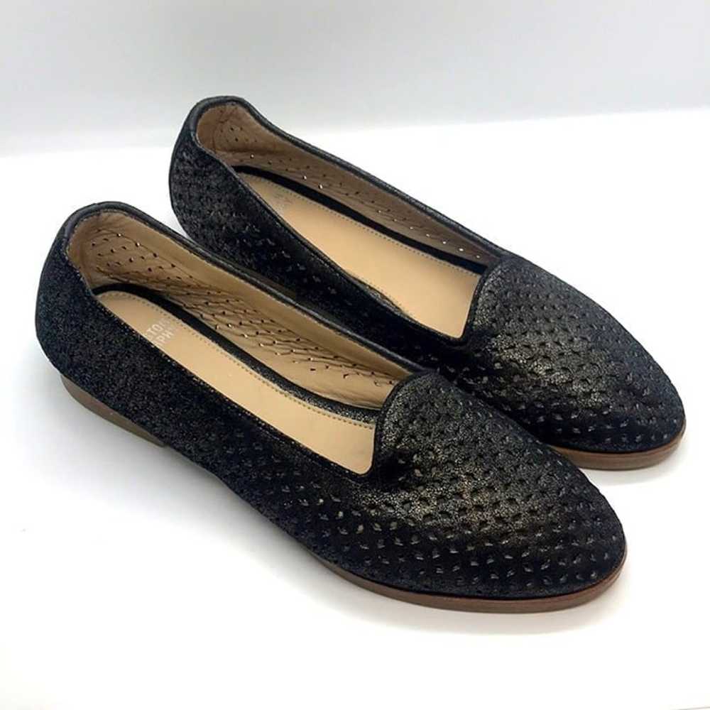 Johnston & Murphy Perforated Black Flats 6M - image 1