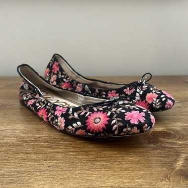 Sam Edelman Felicia Pink Embroidered Floral Ballet