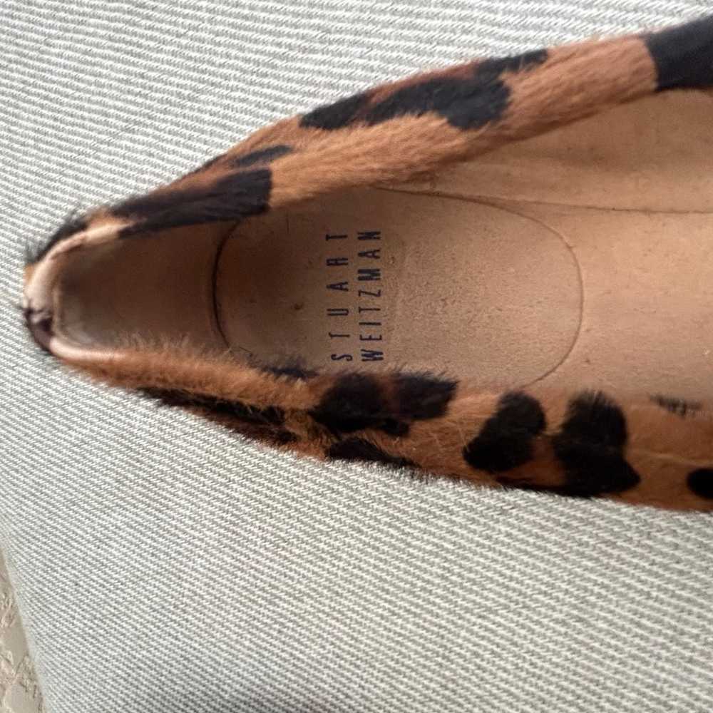 Stuart Weiztman Cognac Leopard Hair Flats Size 7M… - image 5