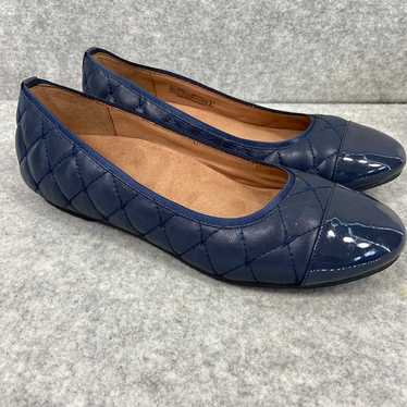 Vionic Desiree Ballet Flat Quilted Navy Blue Cap … - image 1