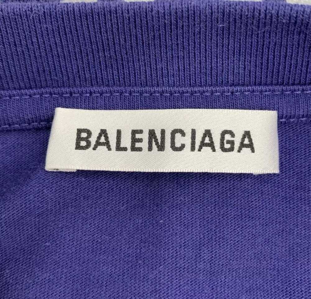 Balenciaga Balenciaga logo cola print blue cotton… - image 4