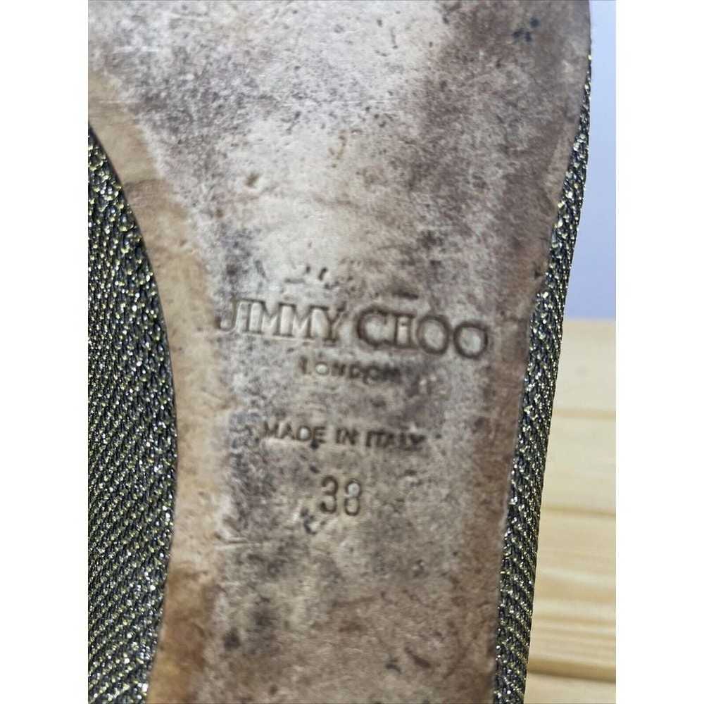 JIMMY CHOO Silver Glitter Champagne Canvas Metall… - image 8