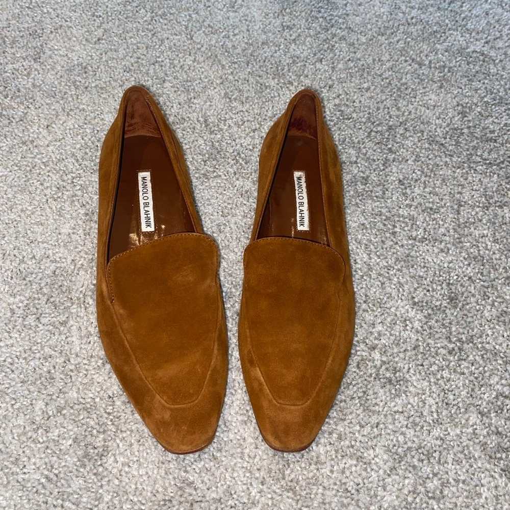 Manolo Blahnik Pitaka Suede Slip-On Loafers - image 3