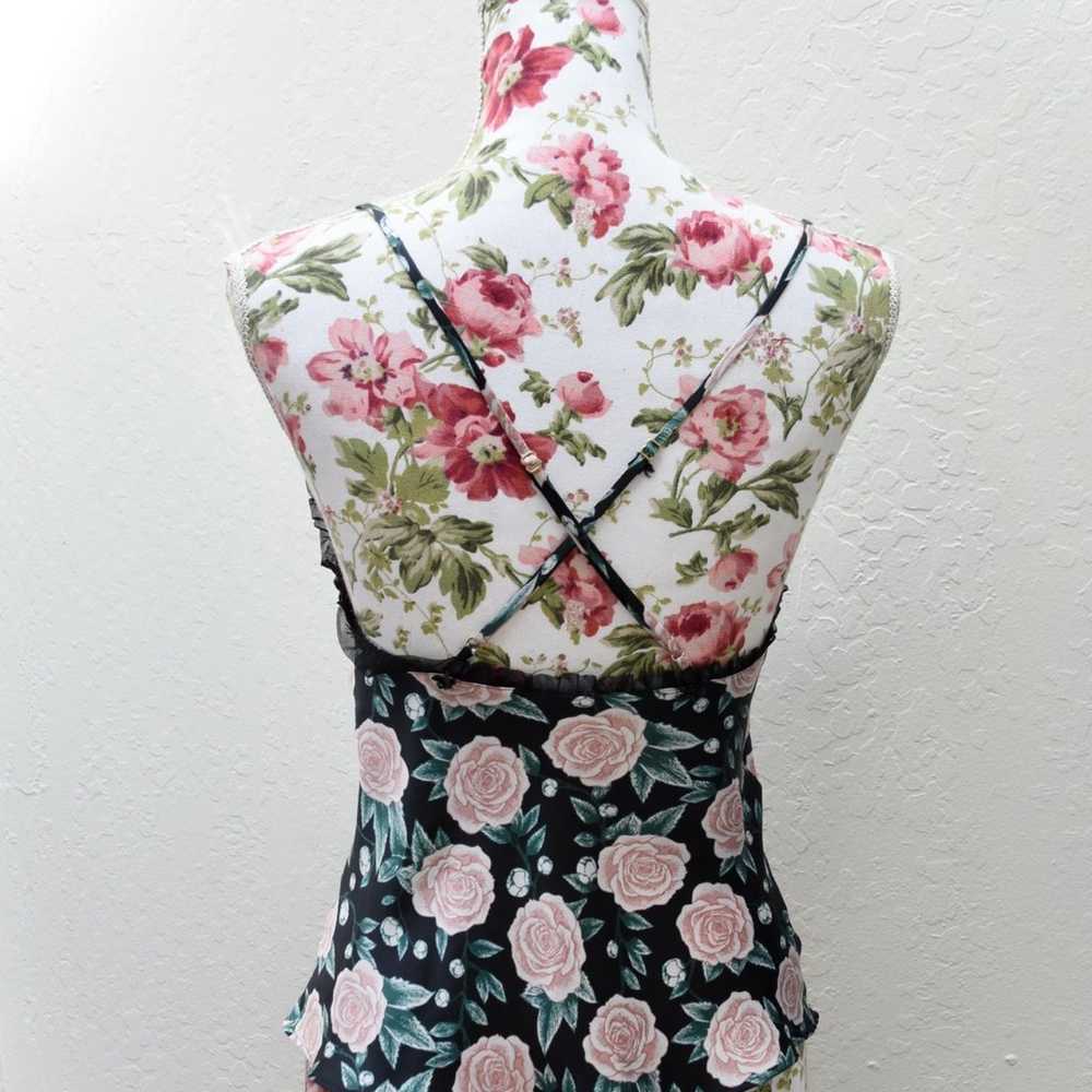 Victoria’s Secret Silky Rose Floral Cami w/ Ruffl… - image 2