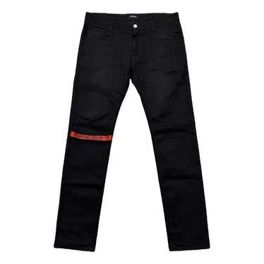 RAF SIMONS　ウール トラウザーズ　ストライプ　ワイド&テーパード　ネル パンツ