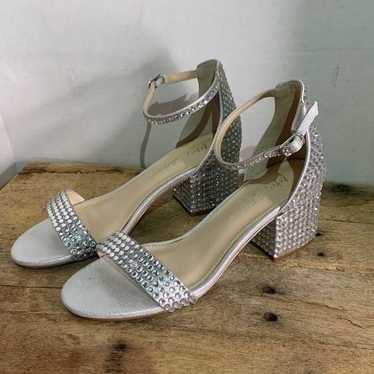 Betsey Johnson Mari clear silver heels. Open toe h