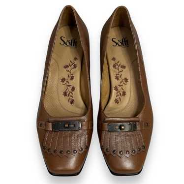 Sofft Women’s 10W Brown Cognac Leather Kitten Heel