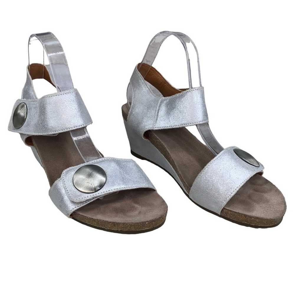 Taos Women’s Carousel Silver Leather Wedge Sandal… - image 2