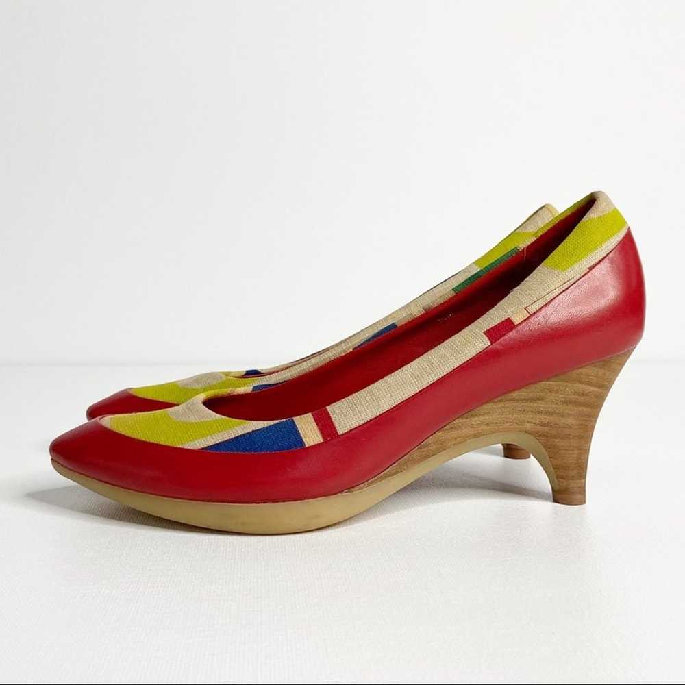 GLORY CHEN Retro Taylor Leather Heels Red Yellow … - image 4