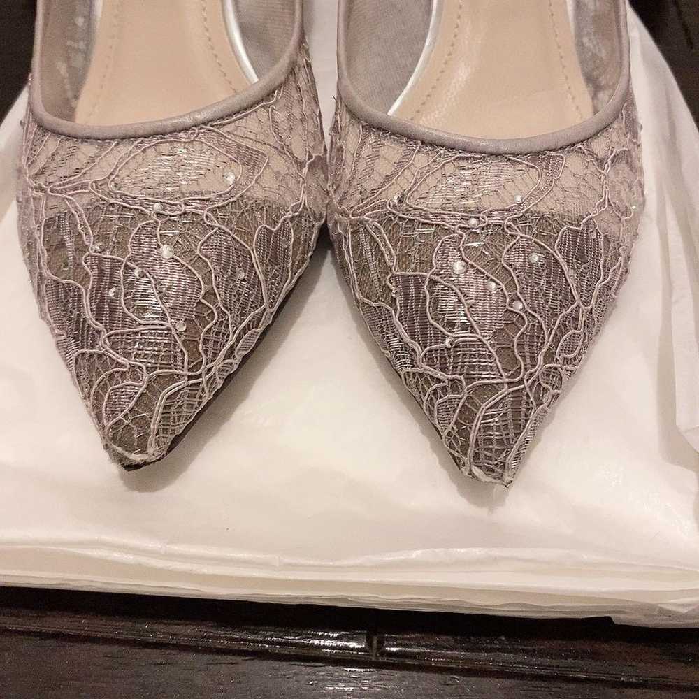 TALANTON Tulle Lace Heels 22.5cm Gray - image 2