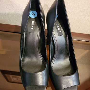 Black DKNY Open Toe Heels