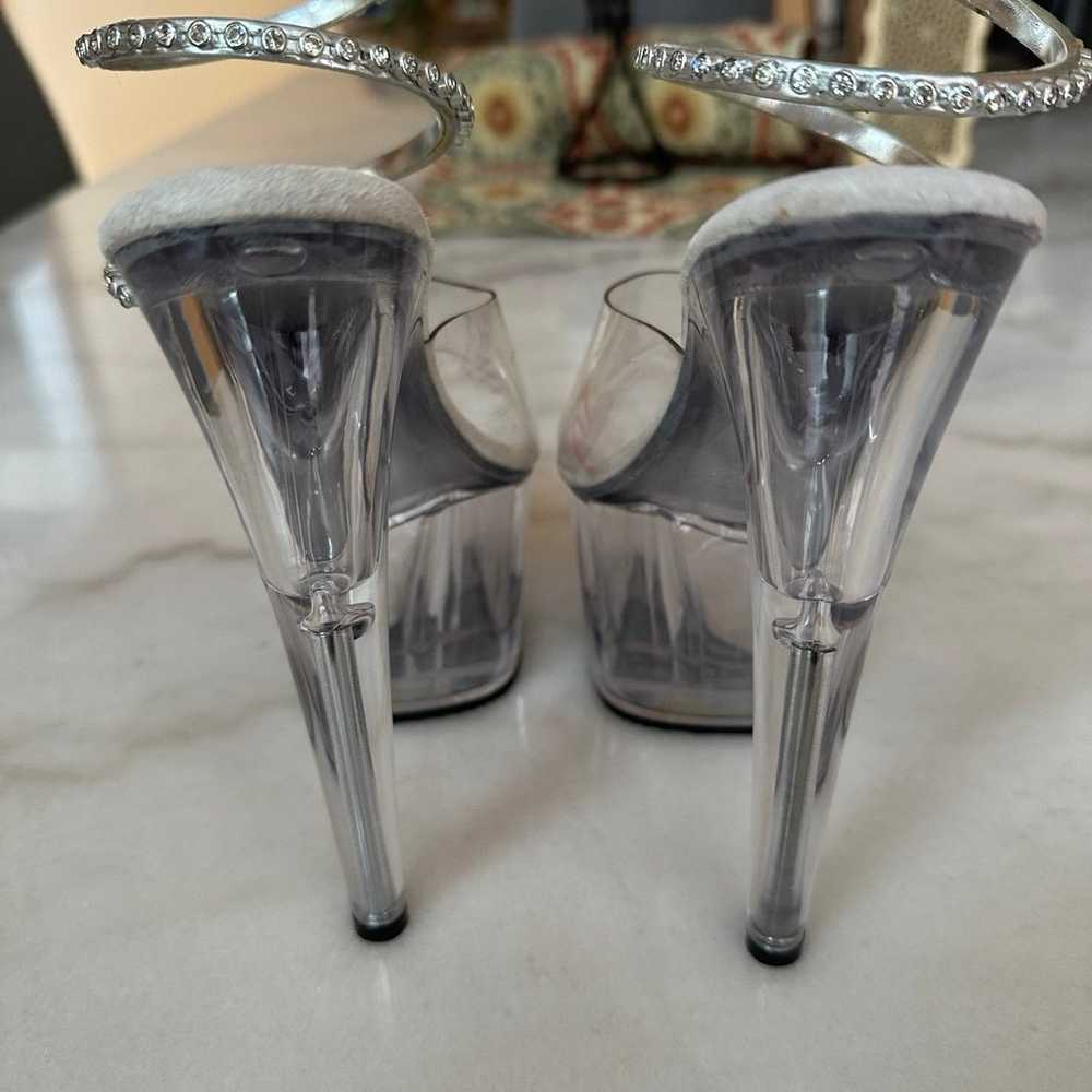 Pleaser 7” Clear Platform Sandal Stilettos with R… - image 11