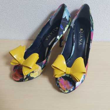 Diana Decaribon Flower Pattern Pumps Enamel 25cm - image 1