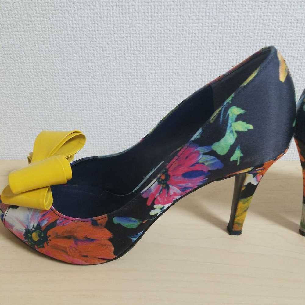 Diana Decaribon Flower Pattern Pumps Enamel 25cm - image 6