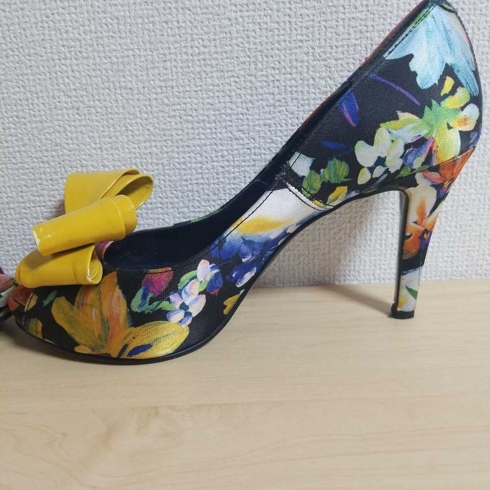 Diana Decaribon Flower Pattern Pumps Enamel 25cm - image 7