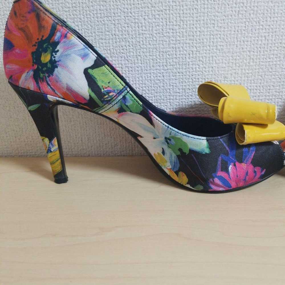 Diana Decaribon Flower Pattern Pumps Enamel 25cm - image 8