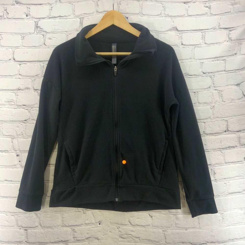 Vintage Mondetta Black Fleece Jacket Full Zip Wom… - image 1