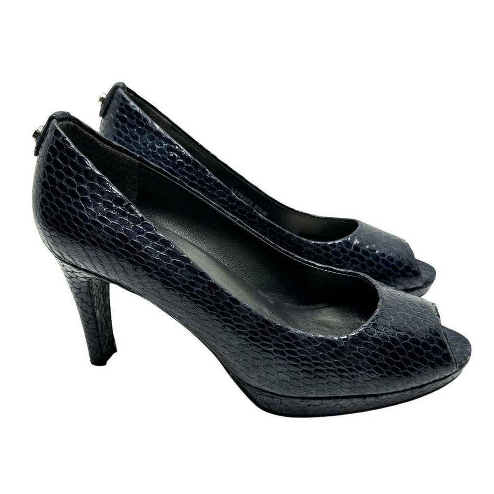 Stuart Weitzman Plainfield Logo Navy Embossed Rep… - image 4