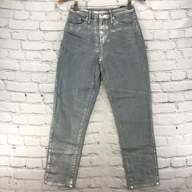 Mossimo Mossimo High Rise Mom Jeans Silver Metalli