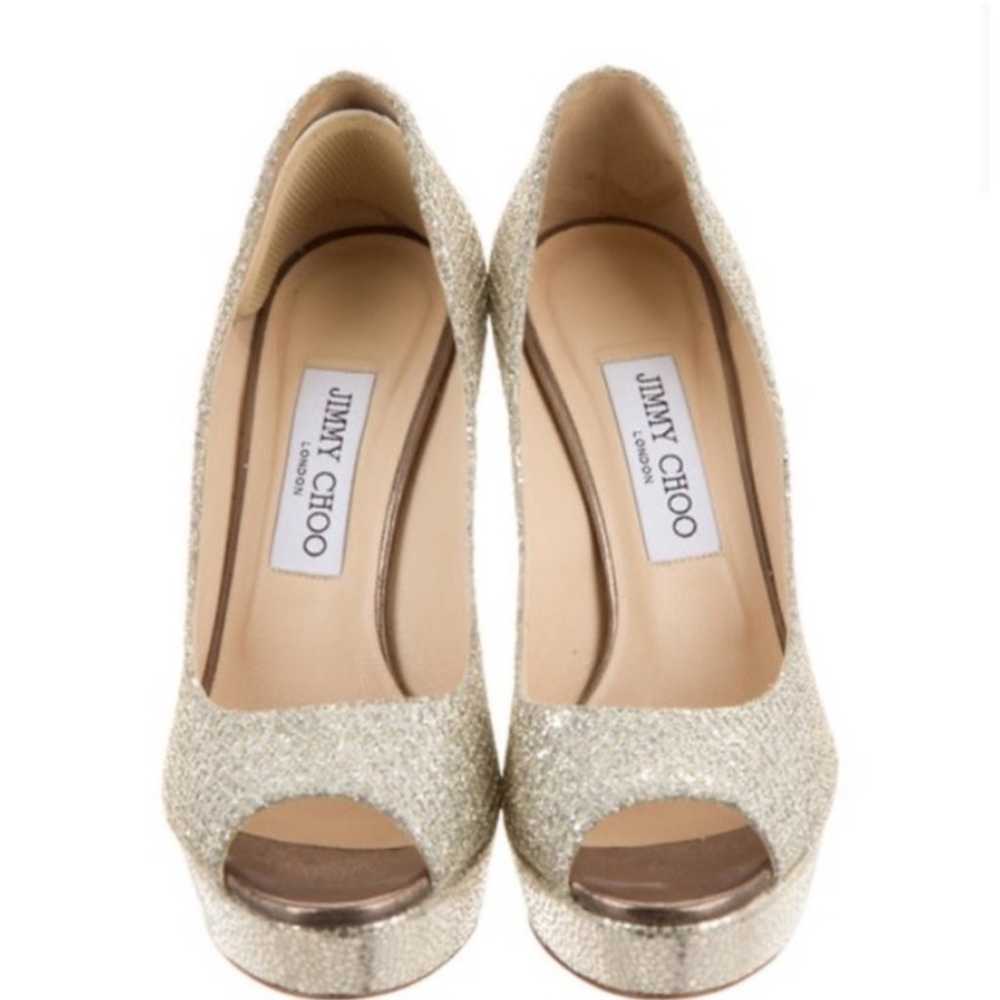 Jimmy Choo Glitter Platform Pumps - image 3