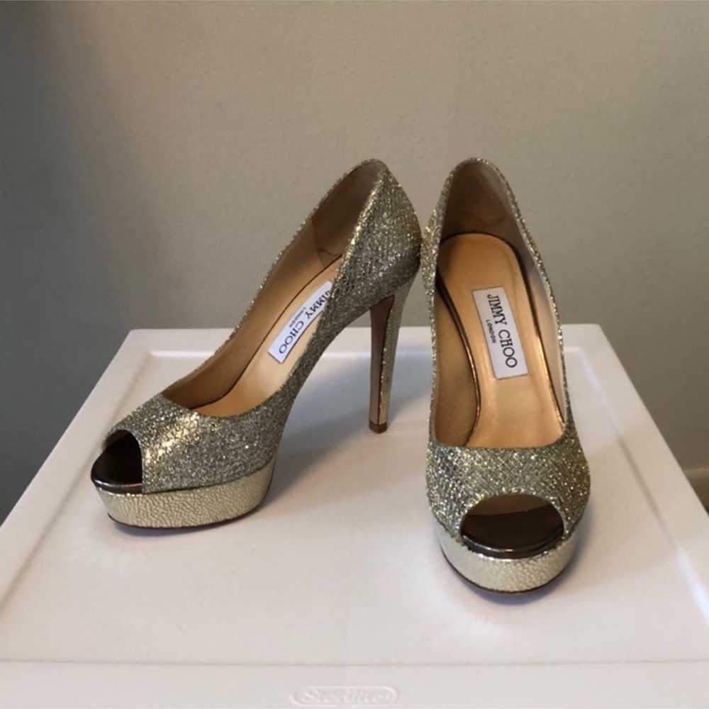 Jimmy Choo Glitter Platform Pumps - image 6