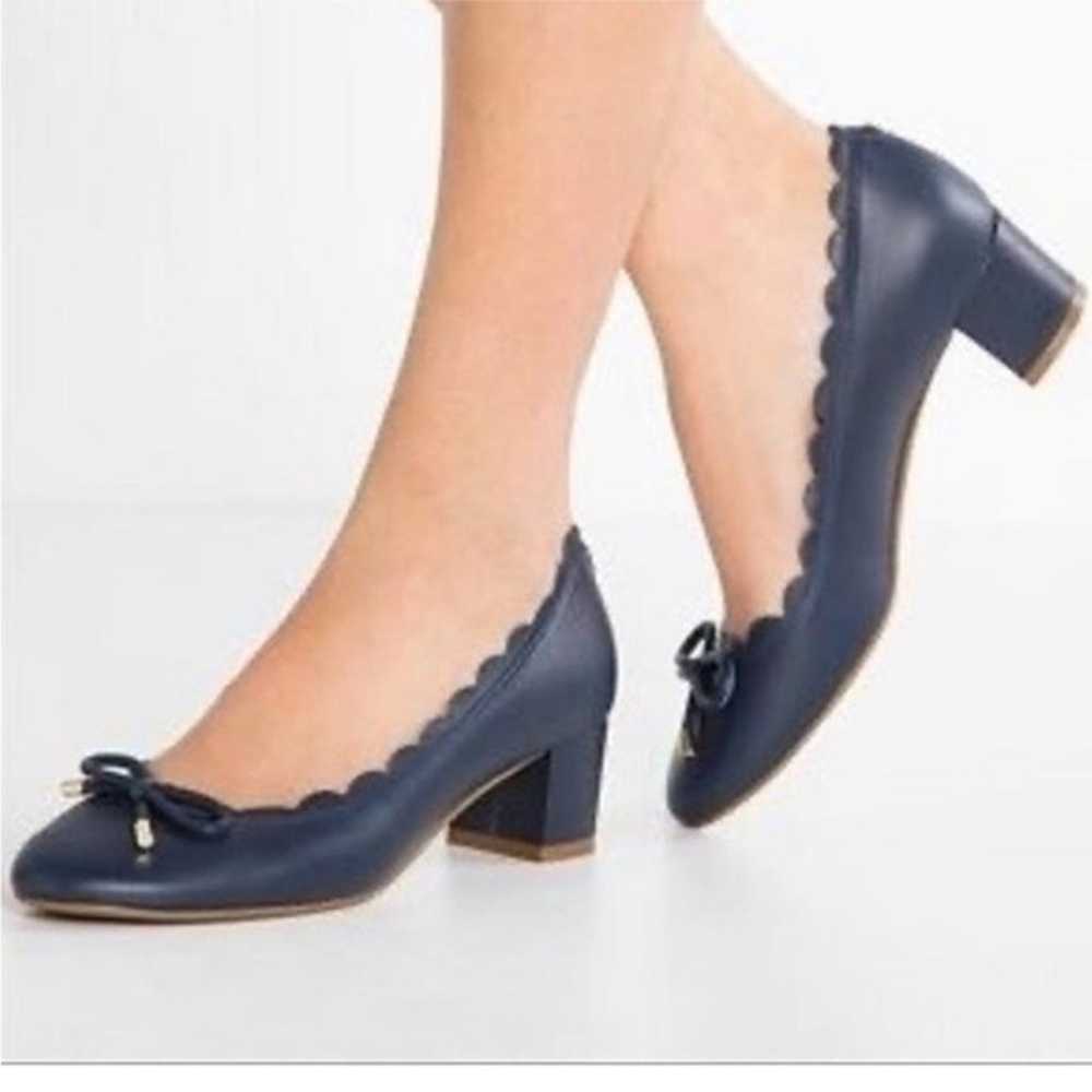 Kate Spade Navy Blue Scalloped Yasmin Pumps - image 1