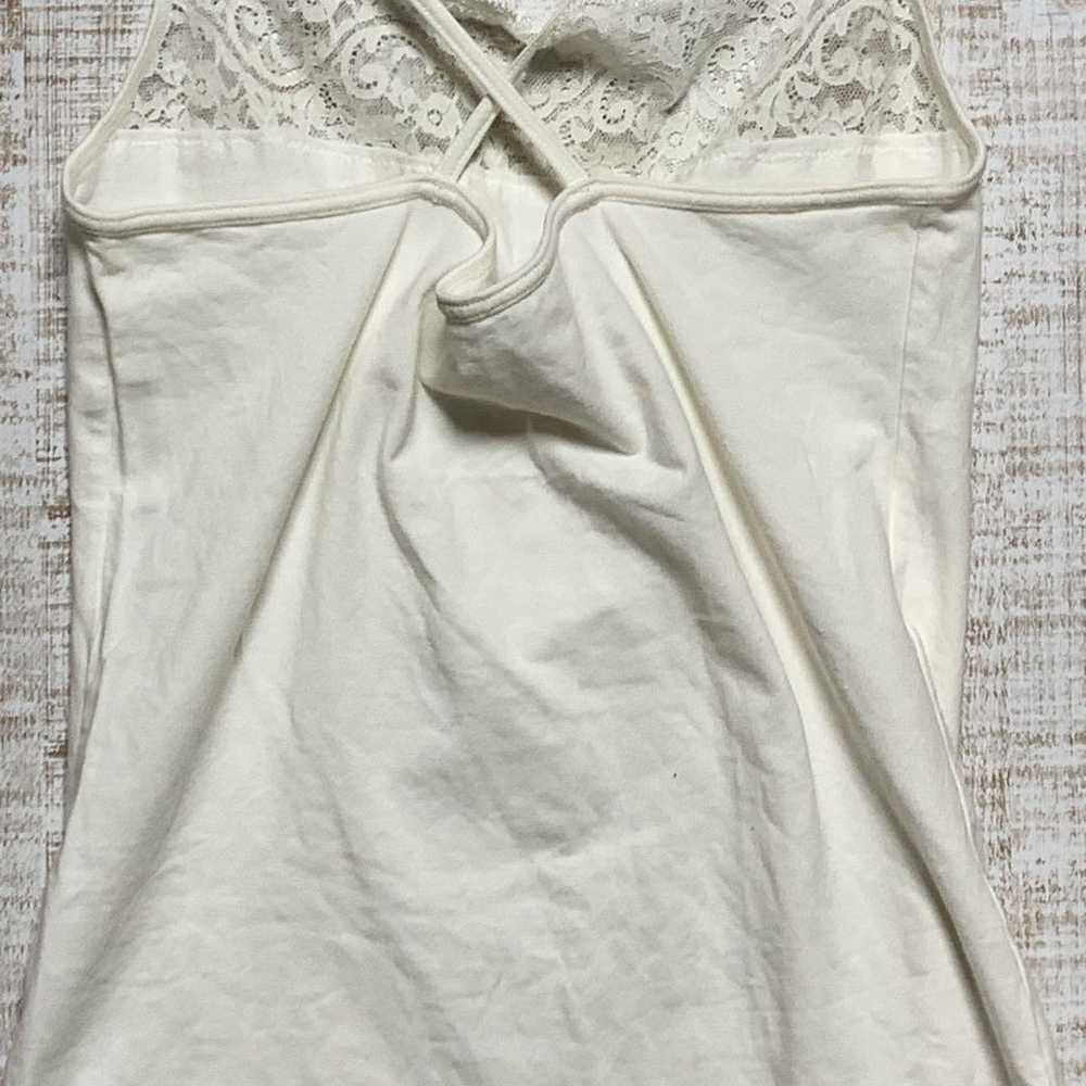 Uniqlo M white camisole with lace, simple - image 8