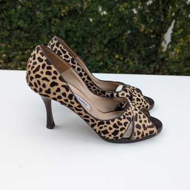 MANOLO BLACHNIK ANIMAL PRINT WOMEN'S HEEL SHOES