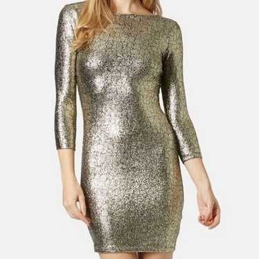 Topshop Gold & Black Foul Metallic Snake Bodycon D