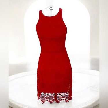 Hollister Red Lace Open Back Romantic Dress Small