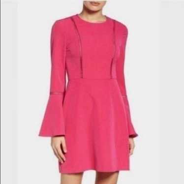 Charles Henry Bell Sleeve Mini Dress in Barbie Pin