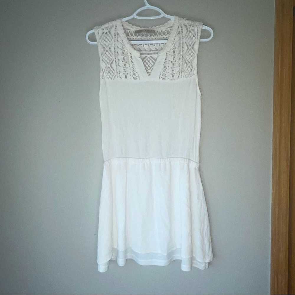 Entro Cream / Off White Lace Sleeveless Dress Sz M - image 1