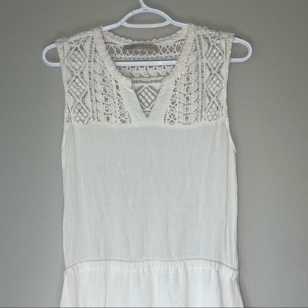 Entro Cream / Off White Lace Sleeveless Dress Sz M - image 3