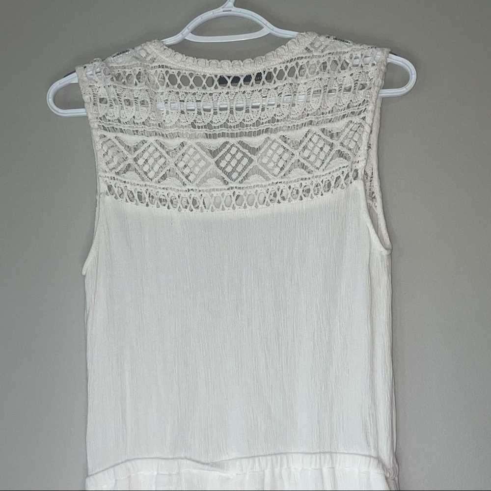 Entro Cream / Off White Lace Sleeveless Dress Sz M - image 4