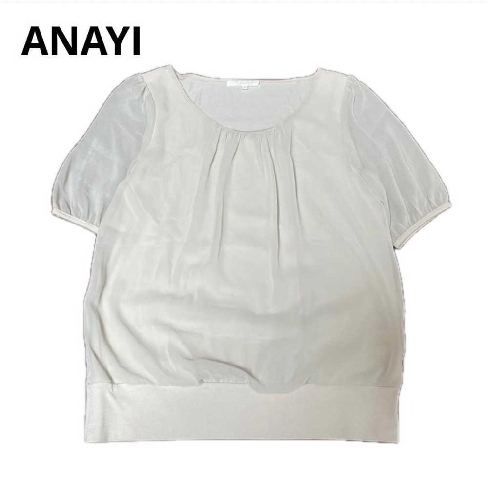 ANAYI Gather Blouse Switch Balloon Sleeve M White - image 1