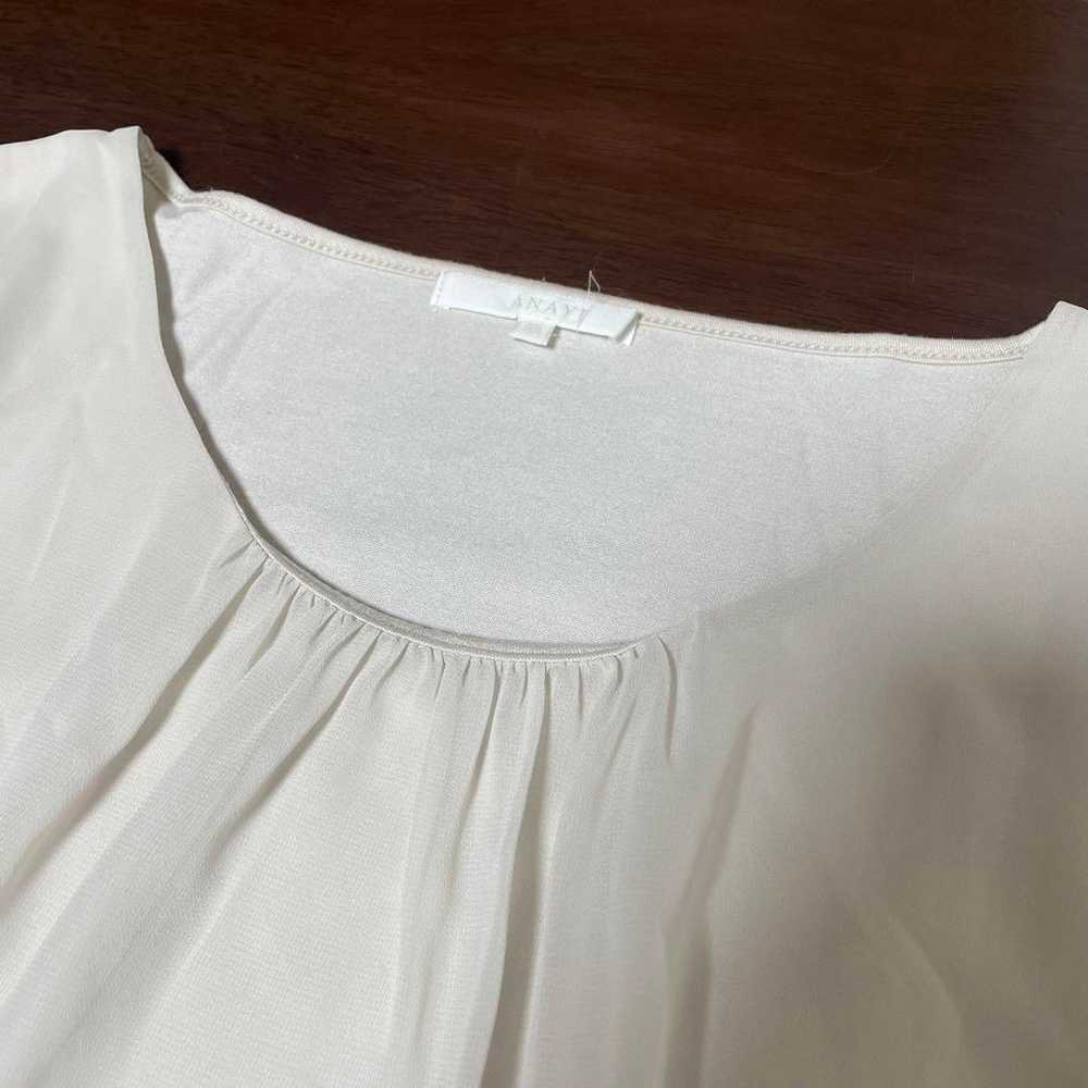 ANAYI Gather Blouse Switch Balloon Sleeve M White - image 2